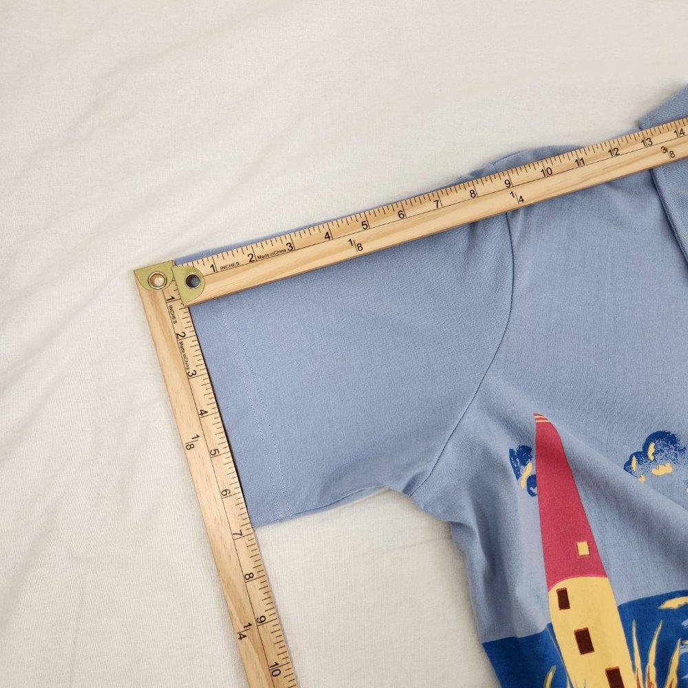 Vintage KAKTUS Fairy Artsy Blue Printed Novelty Set of Two T-Shirt/Skirt Size L. - Picture 8 of 16